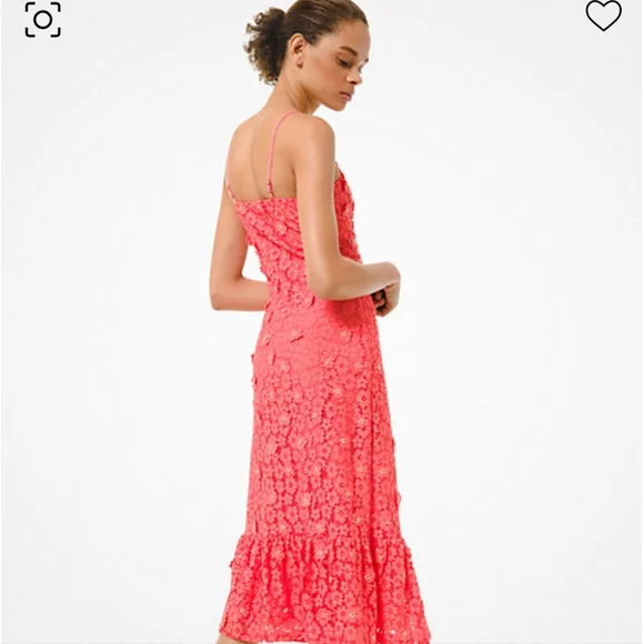 Michael Michael Kors Embellished Coral Peach Size Large Dress - Picture 5 of 14